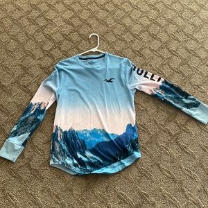 Mens XS Hollister long sleeve shirt color Blue\pink